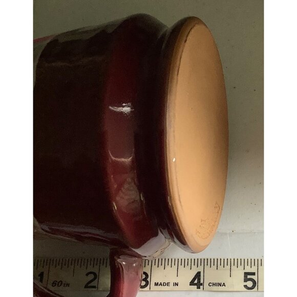 White Oak Inn Ceramic Mug Danville Ohio Artisan Pottery Red Glaze Handthrown 4" - Picture 5 of 5